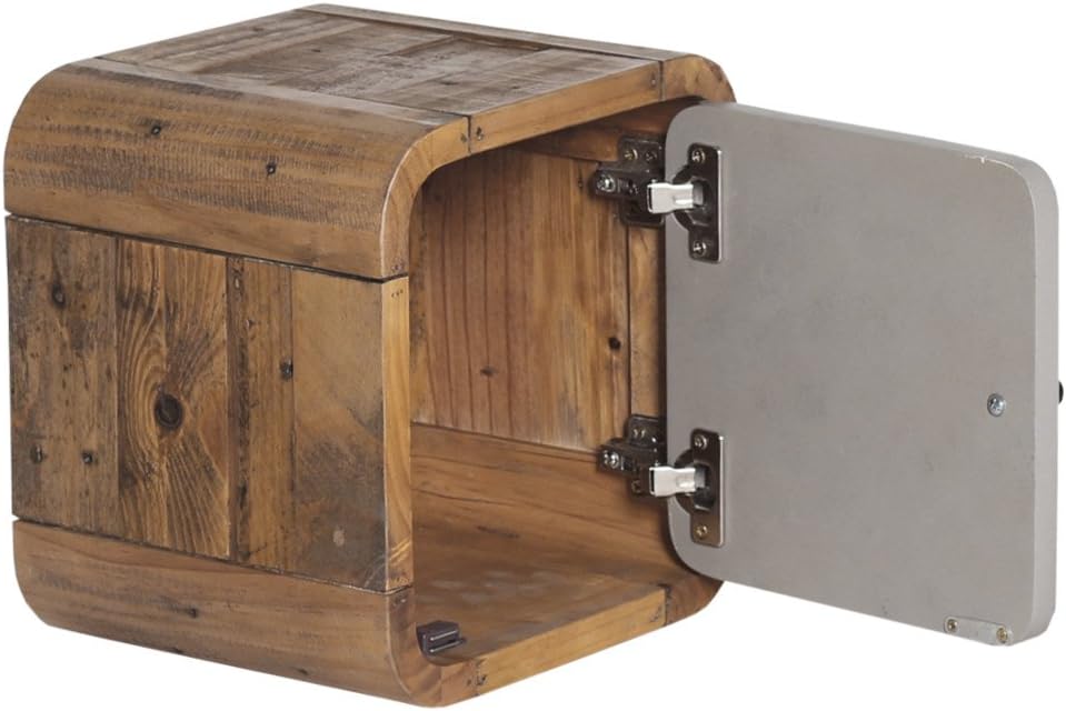 Woodkings® Badregal Dingle 30x30 Holz Pinie Natur rustikal und MDF in Betonoptik grau Badregal Regal