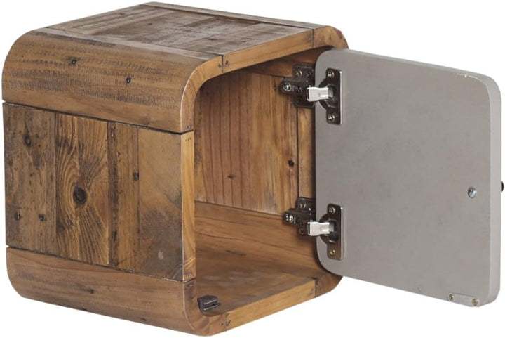 Woodkings® Badregal Dingle 30x30 Holz Pinie Natur rustikal und MDF in Betonoptik grau Badregal Regal