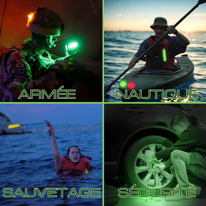 Cyalume SnapLight Knicklichter in weiss (10-er Pack) - 15 cm Glow Sticks mit Haken am Ende - ultra h