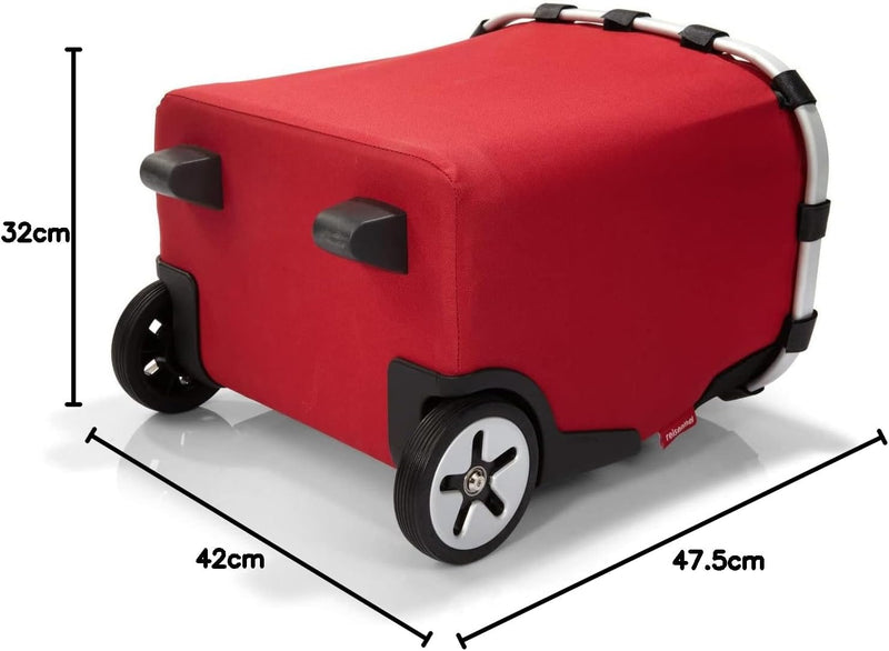 reisenthel carrycruiser Tragbarer Einkaufstrolley mit stabilem Aluminiumrahmen, Schultergurt und her