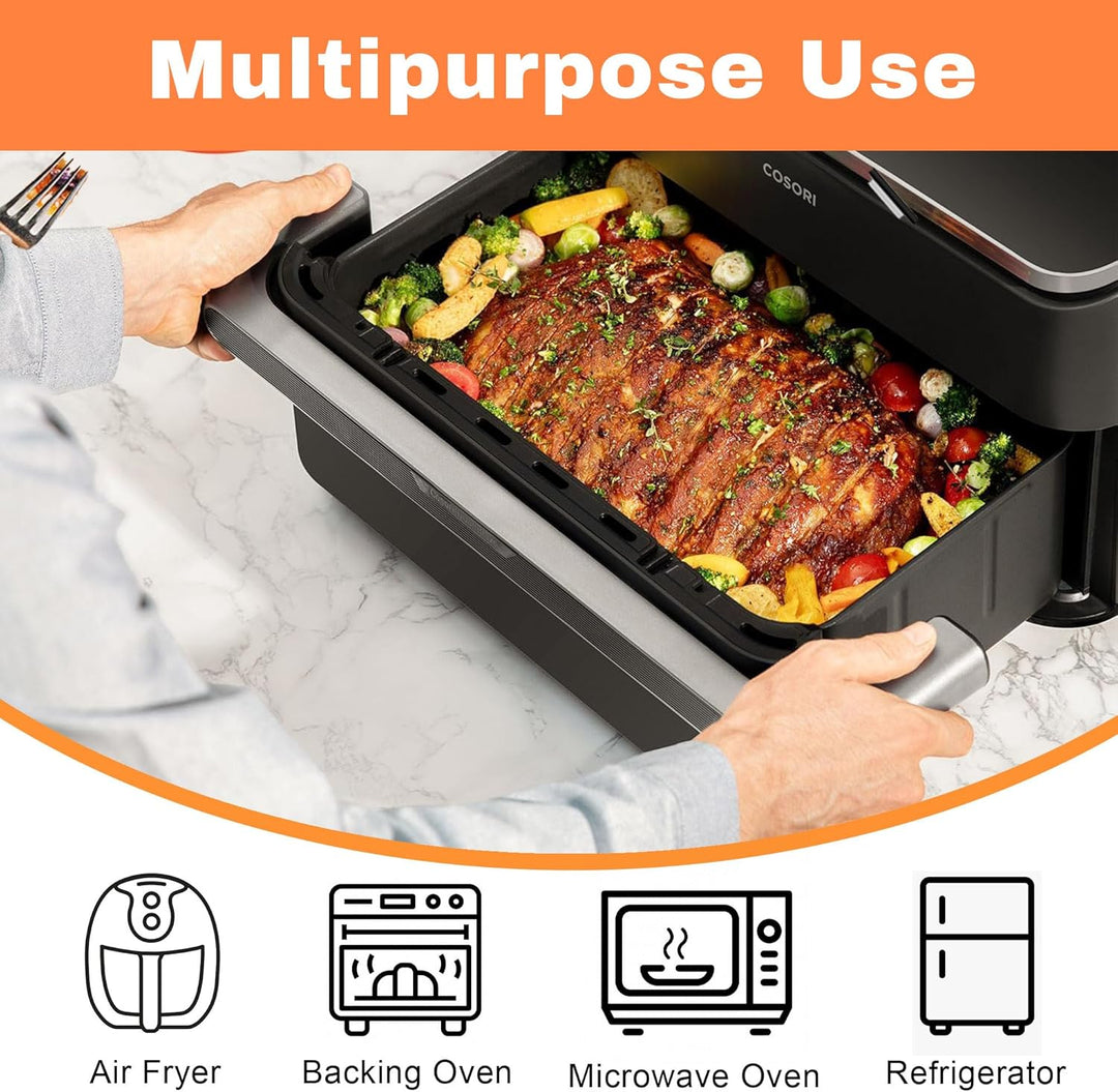 Silikonform Heissluftfritteuse Zubehör für Cosori Twinfry 10L, 3 Stück Silikonform Airfryer Heissluf