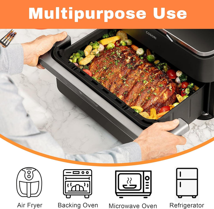 Silikonform Heissluftfritteuse Zubehör für Cosori Twinfry 10L, 3 Stück Silikonform Airfryer Heissluf