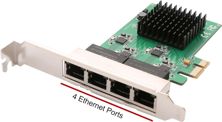 Syba Multimedia 4 Port Gigabit Ethernet PCI-e X1 Netzwerkkarte (SI-PEX24042) 4 port Gigabit NIC PCIe