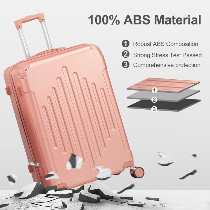 LALAHO Kofferset 2 teilig, Reisekoffer Set mit Kosmetikkoffer, Hartschalen Koffer Set aus ABS, Gepäc