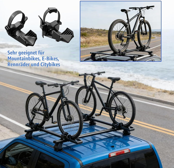 Radstopper Fahrradträger, 2 Stück Vorder Und Heckträger Reifen Block Für Breite Reifen Bis Zu 2,75 Z