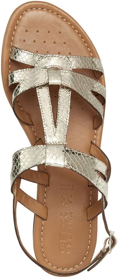 Geox Mädchen D Sozy S Flat Sandal 40 EU Lt Gold, 40 EU Lt Gold