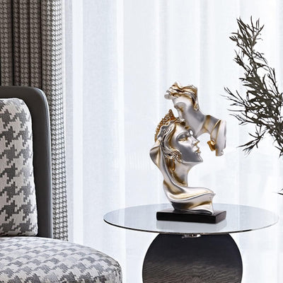 PIGPIGFLY Liebeskuss Statue,Abstrakte Skulptur,Deko Figuren, Deko Wohnzimmer Modern Zum Hinstellen,