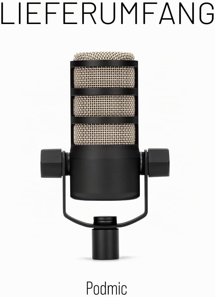 RØDE PodMic Dynamisches Mikrofon mit Rundfunkqualität mit integrierter Schwenkhalterung für Podcasti