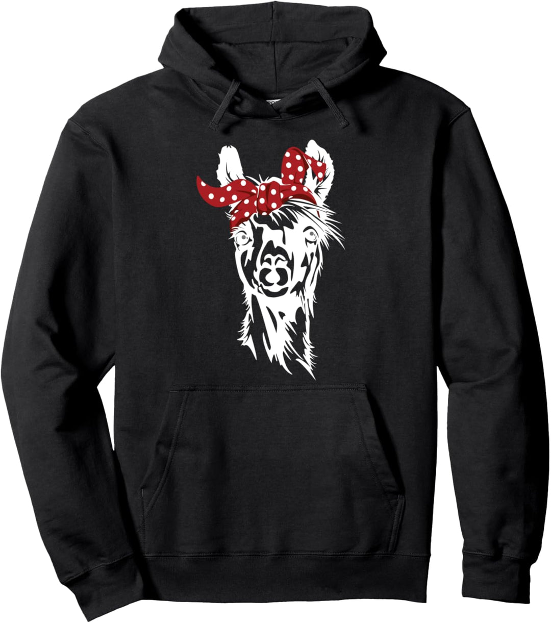 Lama Bandana Kopftuch - Alpaka Lama Mama Tier Grafik Pullover Hoodie