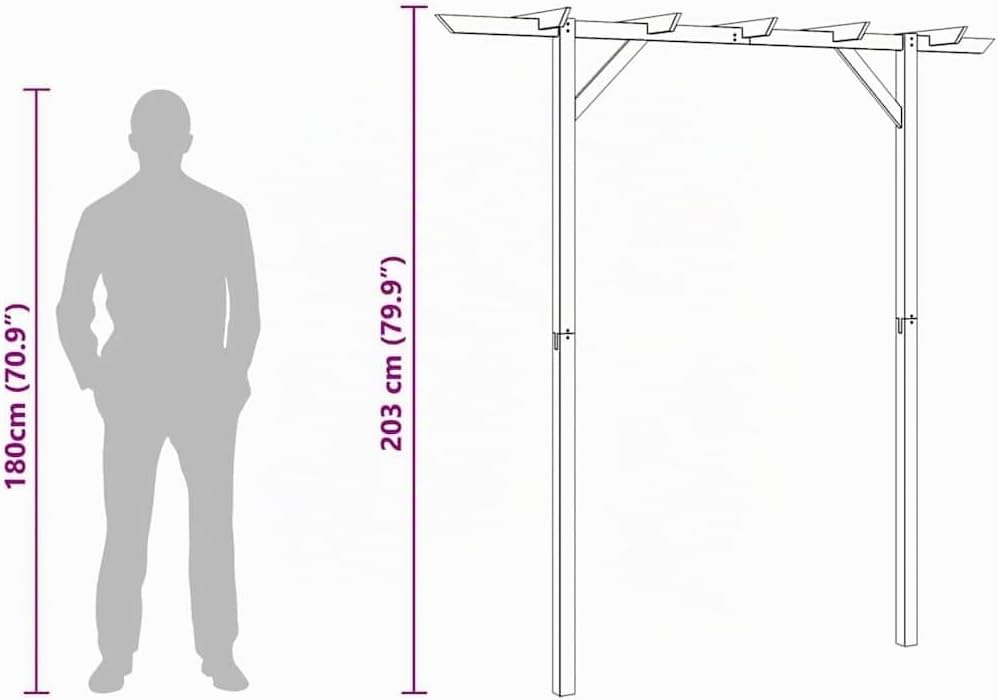 vidaXL Gartenlaube 200 x 40 x 205 cm Holz, 200 x 40 x 205 cm