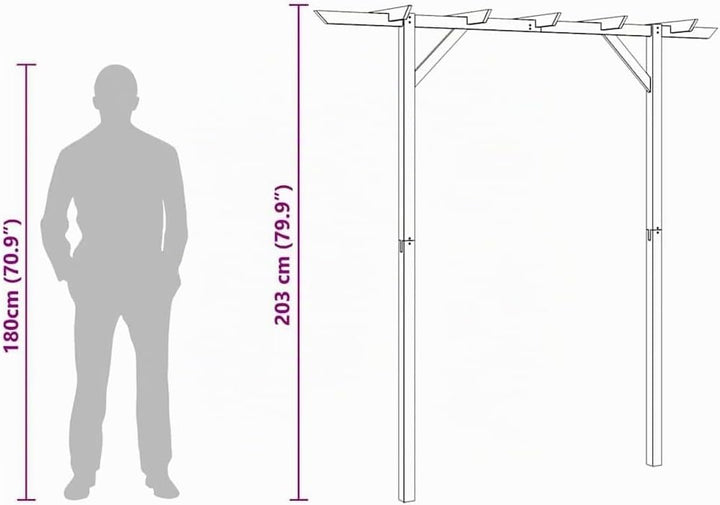 vidaXL Gartenlaube 200 x 40 x 205 cm Holz, 200 x 40 x 205 cm