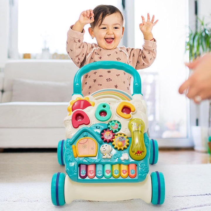 Lernlaufhilfe für Kleinkinder Baby Lauflernhilfe mit Geräusche, Musik und abnehmbarem Spielboard Lau