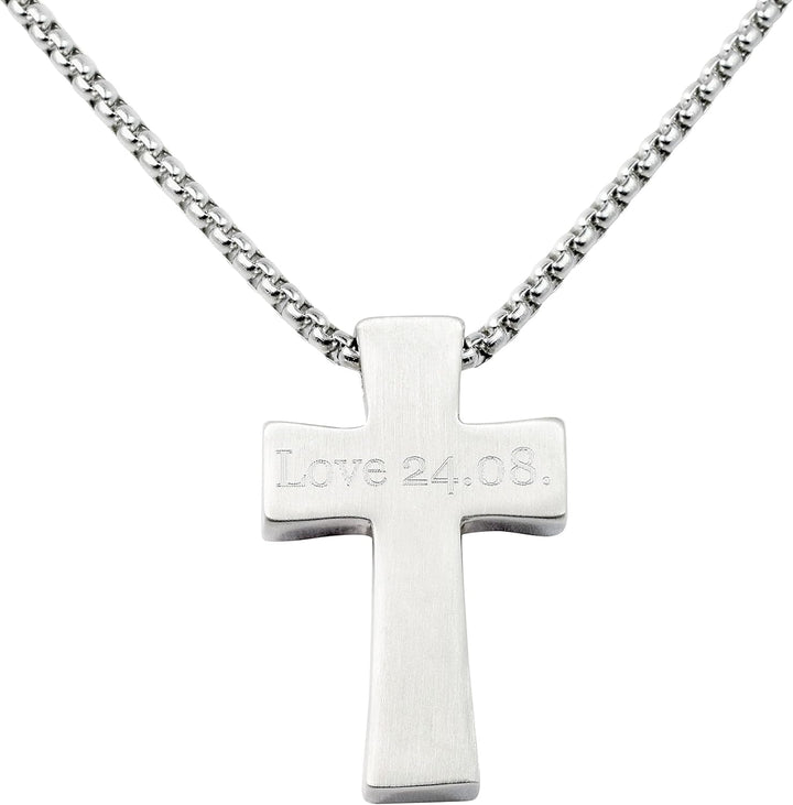 Hanessa Personalisierte Kette mit Gravur Edelstahl 60 cm mit Anhänger Kreuz in silber - Personalisie