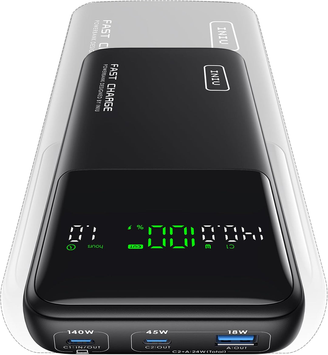 INIU Power Bank, 25000mAh 140W Power Bank Klein Aber Stark USB C Input & Output for Phone & Laptop,