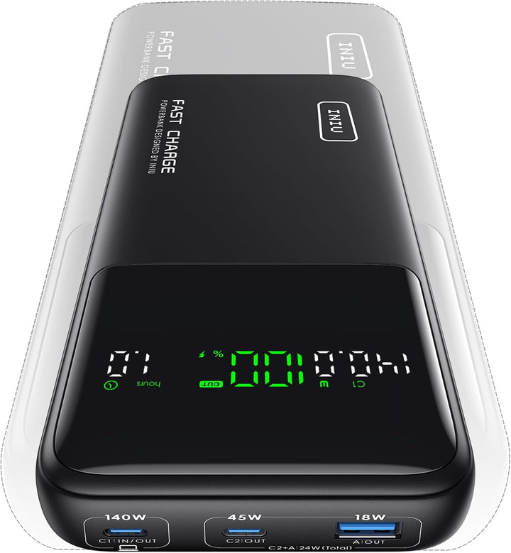 INIU Power Bank, 25000mAh 140W Power Bank Klein Aber Stark USB C Input & Output for Phone & Laptop,