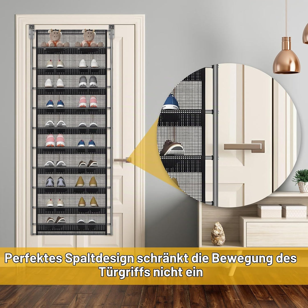 DBREAKS 2 Stück 10-Tier Verstellbares Schuhregal über der Tür, Shoe Organizer, Schuhregal Hängend, S