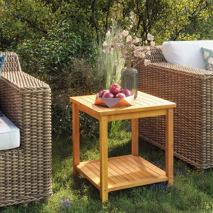 vidaXL Beistelltisch aus Akazienholz, geölt, für Garten, Terrasse, Veranda, Möbel
