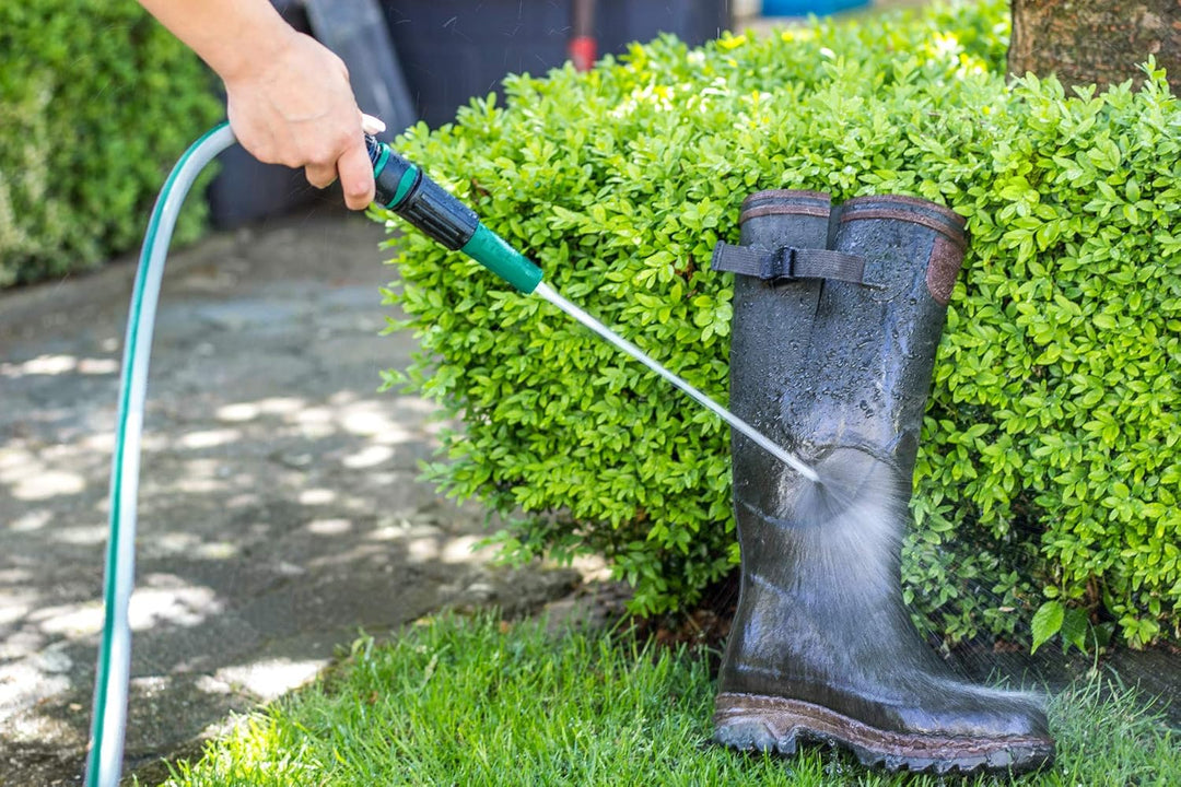 VONROC Schlauchtrommel, komplettes Starterset – Inkl. 15 m Gartenschlauch, Sprühkopf, Schlauchkupplu
