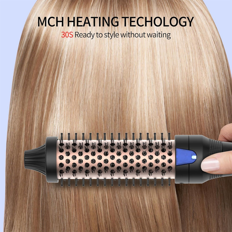 K&K Thermobürste Keratin Thermal Brush Protect Beheiztes Fass Heisse Haarbürste Ionisch Glatt Schein