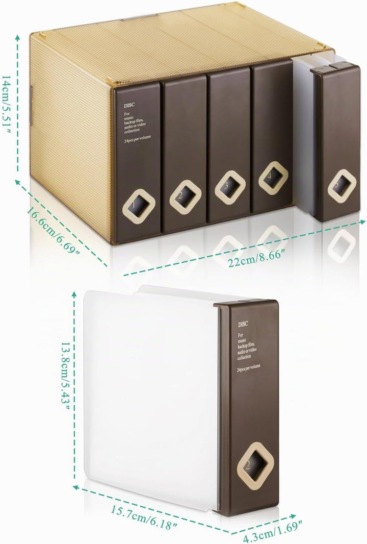 AhfuLife CD/DVD/Blu-ray Aufbewahrung Boxen Farbenfrohe, DVD Box Platzsparende Transport-Hüllen, CD H