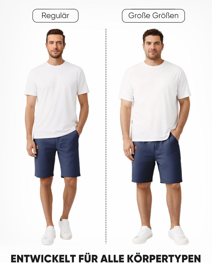 JMIERR Kurze Hosen Herren Shorts Herren Sommer Chino Baumwolle Elastische Taille mit Taschen M Blau,