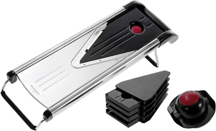 Westmark Gemüseschneider/ -hobel, Mit 5 Schneidaufsätzen, Edelstahlklingen, V-Plus, Schwarz/Silber/R