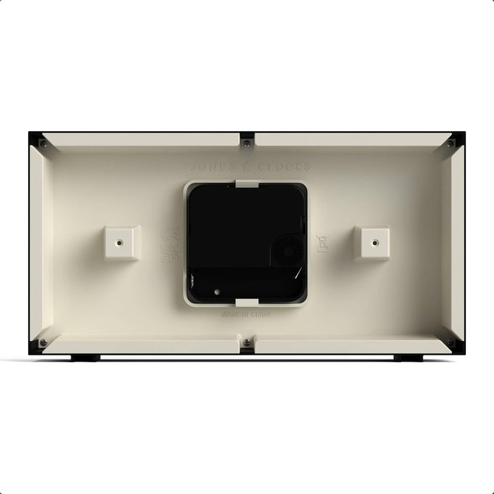 JONES CLOCKS® Schreibtischuhr 'Odeon' – modernes rechteckiges Design in Schwarz, stilvoller Retro-Lo
