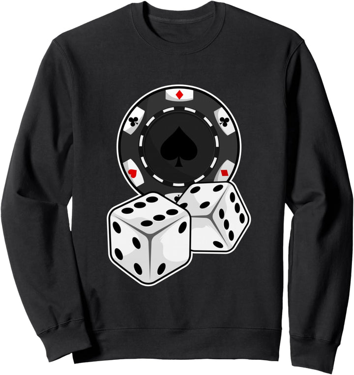 Poker Pokerchips Kartenspiel Würfel Sweatshirt