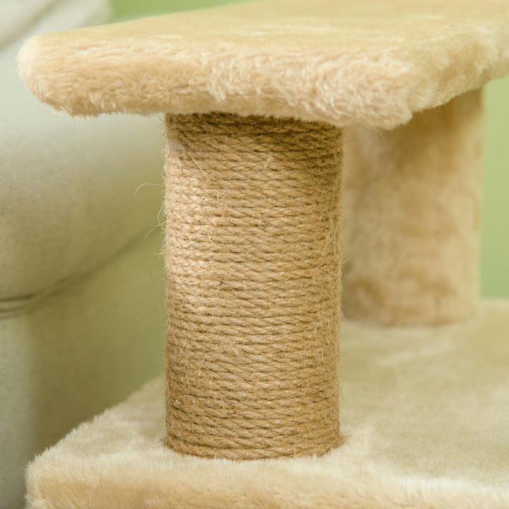 PawHut Hundetreppe 3/4 Stufen 66 cm Hoch Haustiertreppe mit Schlafhöhle, Rampe, Sipielball, Katzentr