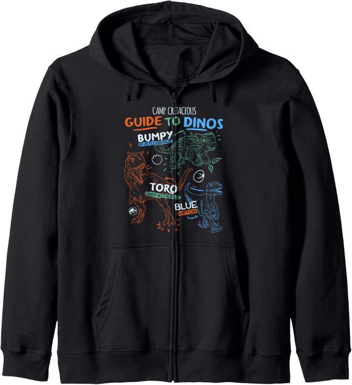 Jurassic World: Camp Cretaceous Guide To Dinos Line Art Kapuzenjacke