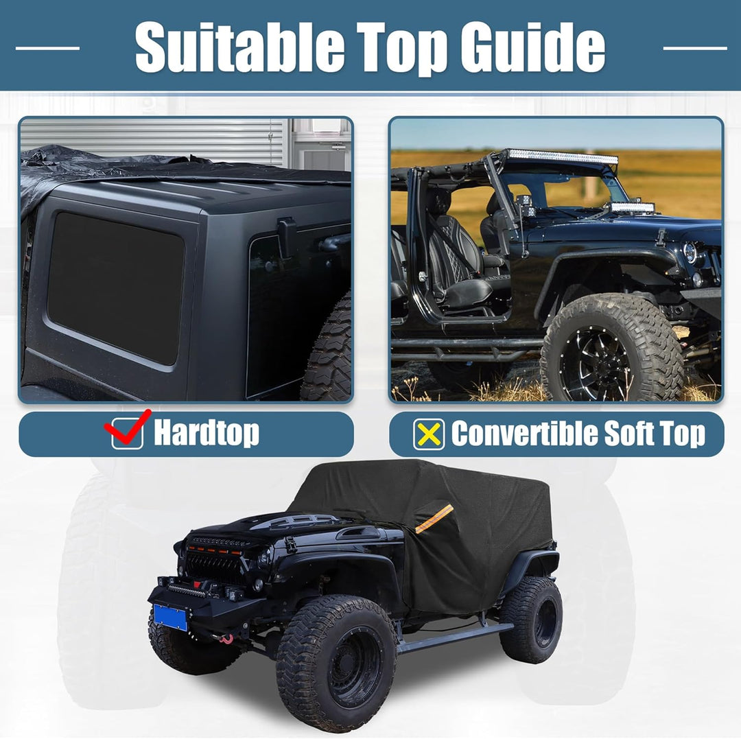 X AUTOHAUX SUV Auto Fahrerhaus Abdeckung für Jeep Wrangler JK JL Hardtop 2 Tür Schwarz, Schwarz