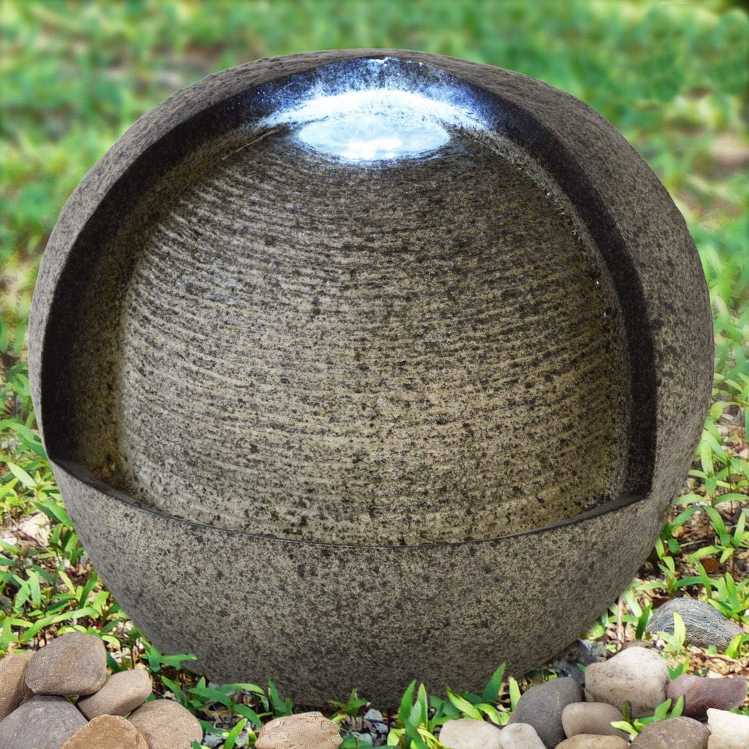 Gartenbrunnen Brunnen Zierbrunnen Zimmerbrunnen Brunnen mit LED-Licht 230V Wasserfall Wasserspiel fü