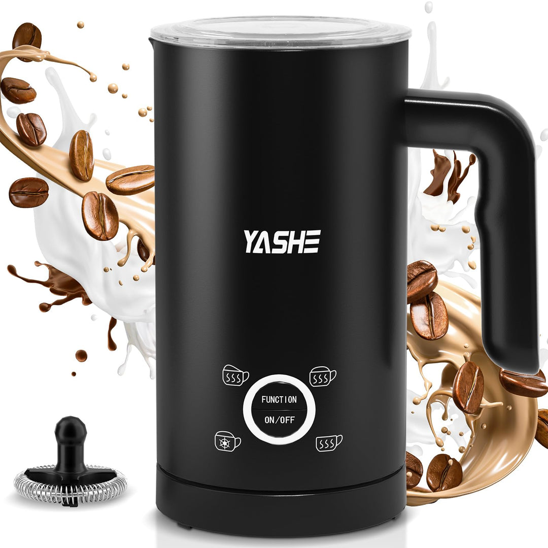 YASHE 4-IN-1 Edelstahl Milchaufschäumer, 10oz/300ml Milchschäumer für Perfekte Lattes, Cappuccinos,