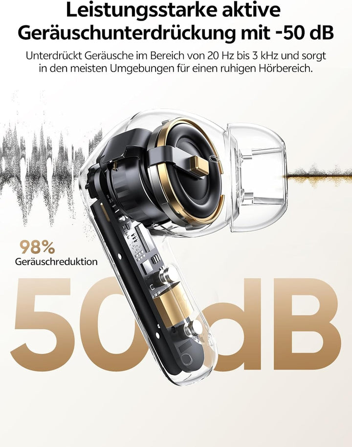 QCY Melobuds N20 In Ear Kopfhörer Bluetooth Noise Cancelling,Bluetooth kopfhörer mit -50dB Adaptive