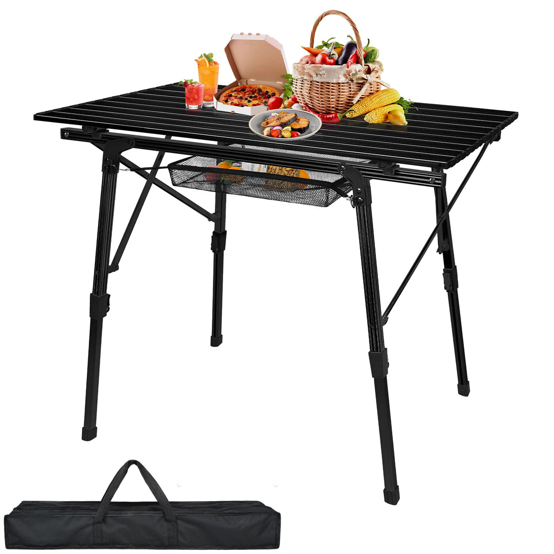YRHome Alu Campingtisch klappbar 90 x 52 cm Camping Tisch Klapptisch Falttisch Camping Höhenverstell