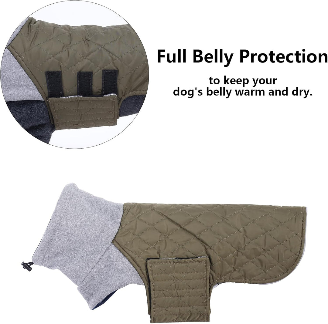 Geyecete Hundemantel Dackel, Dackel Wintermantel, Warmer Quilten Dackelmantel mit Geschirr Loch,Wind