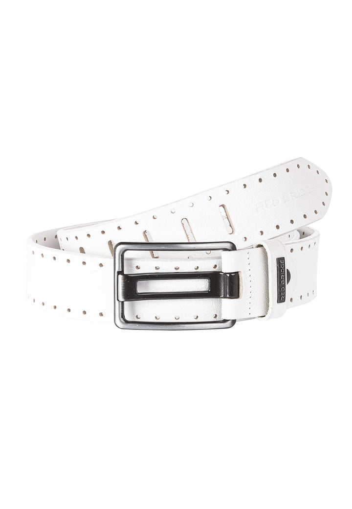 Redbridge Herren Gürtel Echt Leder Leather Belt Ledergürtel 85 Weiss, 85 Weiss
