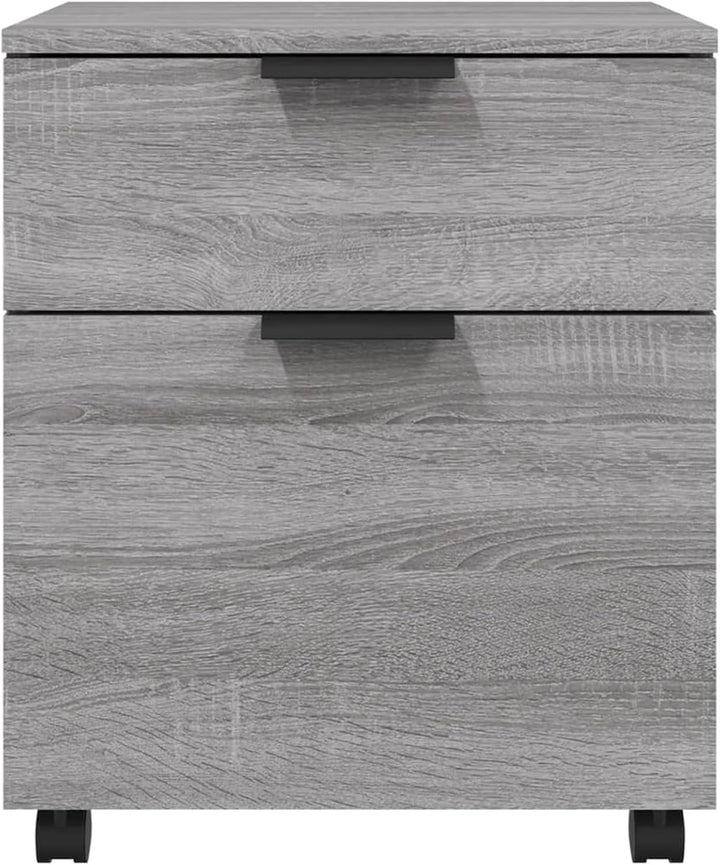 Mobiles Aktenschränkchen mit Rollen Grau Sonoma 45x38x54 cm - Holzwerkstoff - für Büro und Heim Mode