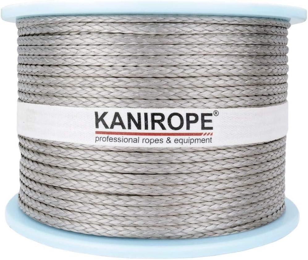 Kanirope® Dyneema Seil PRO 3mm 100m Silber 12-fach geflochten SK78 verstreckt beschichtet, 100m Silb