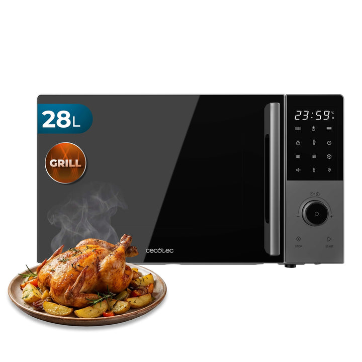 Cecotec Digitaler Mikrowellenherd mit Grill 28L Proclean 2800. 900W, Grill 1200W, Konvektion 2200W,