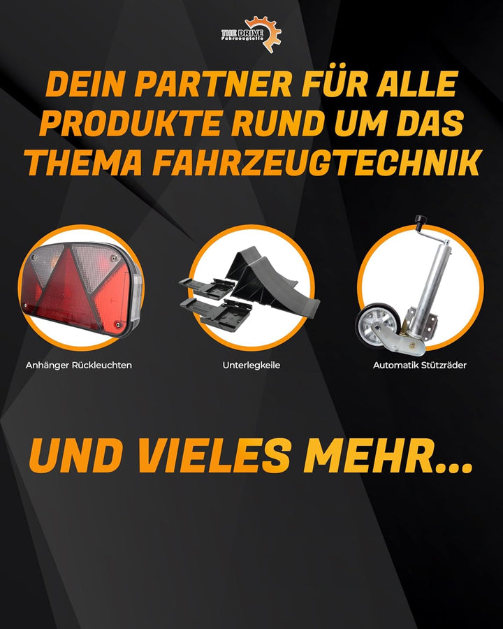 The Drive | Anhänger Stützrad 500KG | vollautomatik | mit Ergo-Griff | Vollgummirad Ø225x65 | Schwer