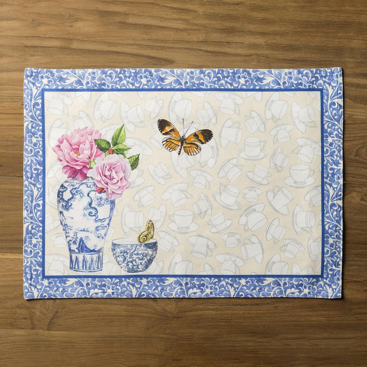 Maison d'Hermine Stoff-Tischsets, 100% Baumwolle, 4er-Set, dekorative, waschbare Ostern Tischsets fü