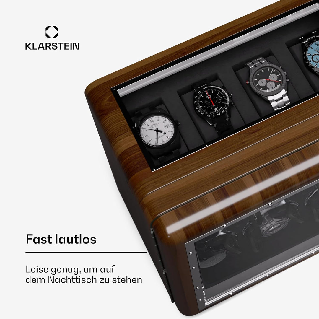 Klarstein Uhrenbeweger für Automatikuhren, Automatik-Uhrenbeweger für 6 Uhren, Automatikuhr Uhrenbew