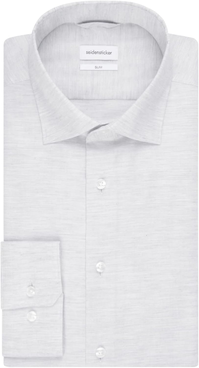 Seidensticker Herren Hemd 38 Hellgrau, 38 Hellgrau