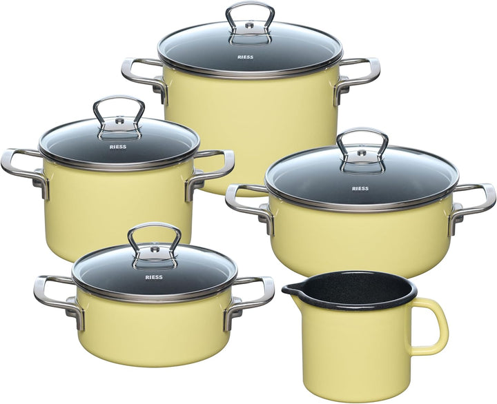 Riess, 0520-002, Starterset 3-teilig, LEMON, Emaille, Made in Österreich, LBH: 48,5x24,0x28,5cm, 5,0