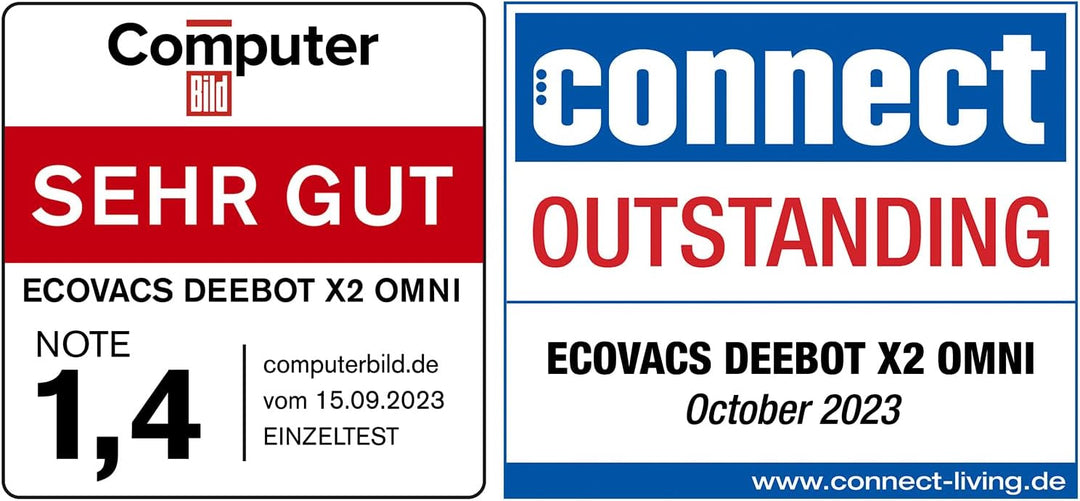ECOVACS DEEBOT X2 OMNI Saugroboter mit Wischfunktion 8000Pa, schlankes quadratisches Design, 15mm Mo