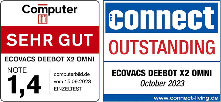 ECOVACS DEEBOT X2 OMNI Saugroboter mit Wischfunktion 8000Pa, schlankes quadratisches Design, 15mm Mo