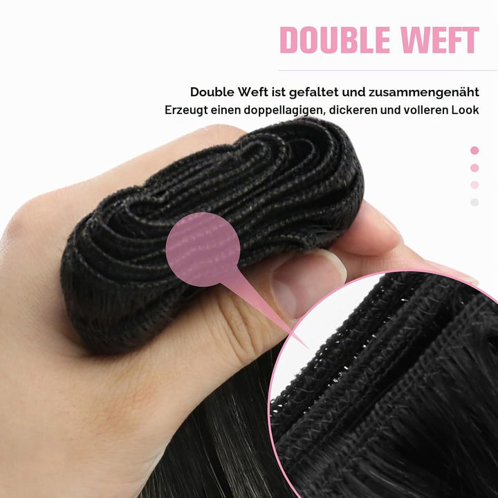 YoungSee Echthaar Tressen Ombre Silber Tressen Echthaar Lang 55cm Haartressen Echthaar Remy Echthaar