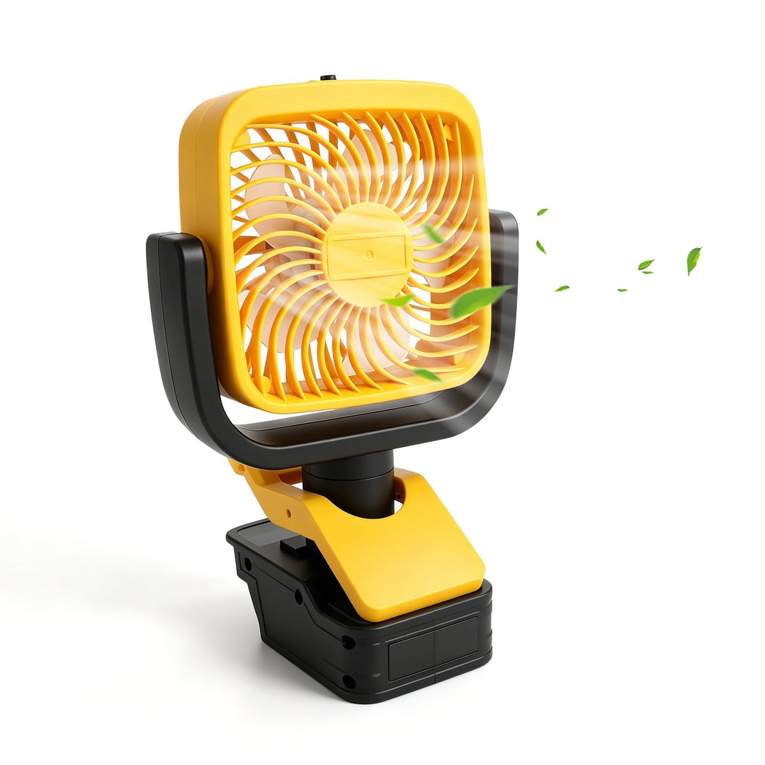 Ventilator zum Anklippen, kompatibel mit Dewalt 20-V-Batterie, tragbarer kabelloser Ventilator mit 3
