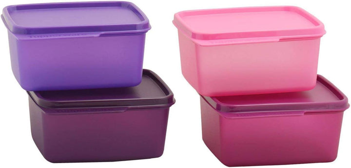 Tupperware Keep Tab Plastic Container Set, 500ml, Set of 4, Multicolour (TUP_B01AXR1M88)